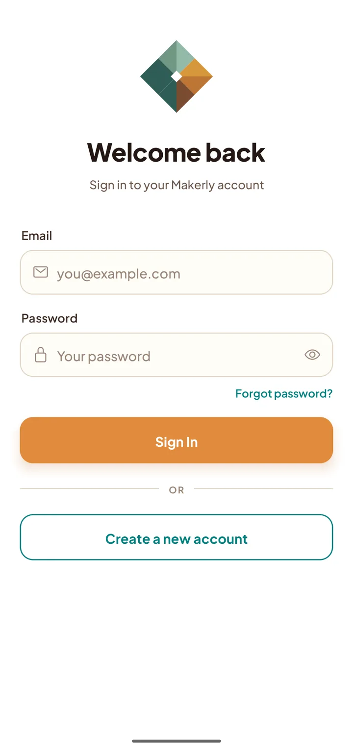 Makerly sign-in
